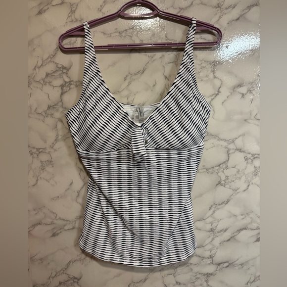 NEW Tommy Bahama Women's Island Cays Stripe Tankini Top Swimwear Size L - Picture 2 of 11